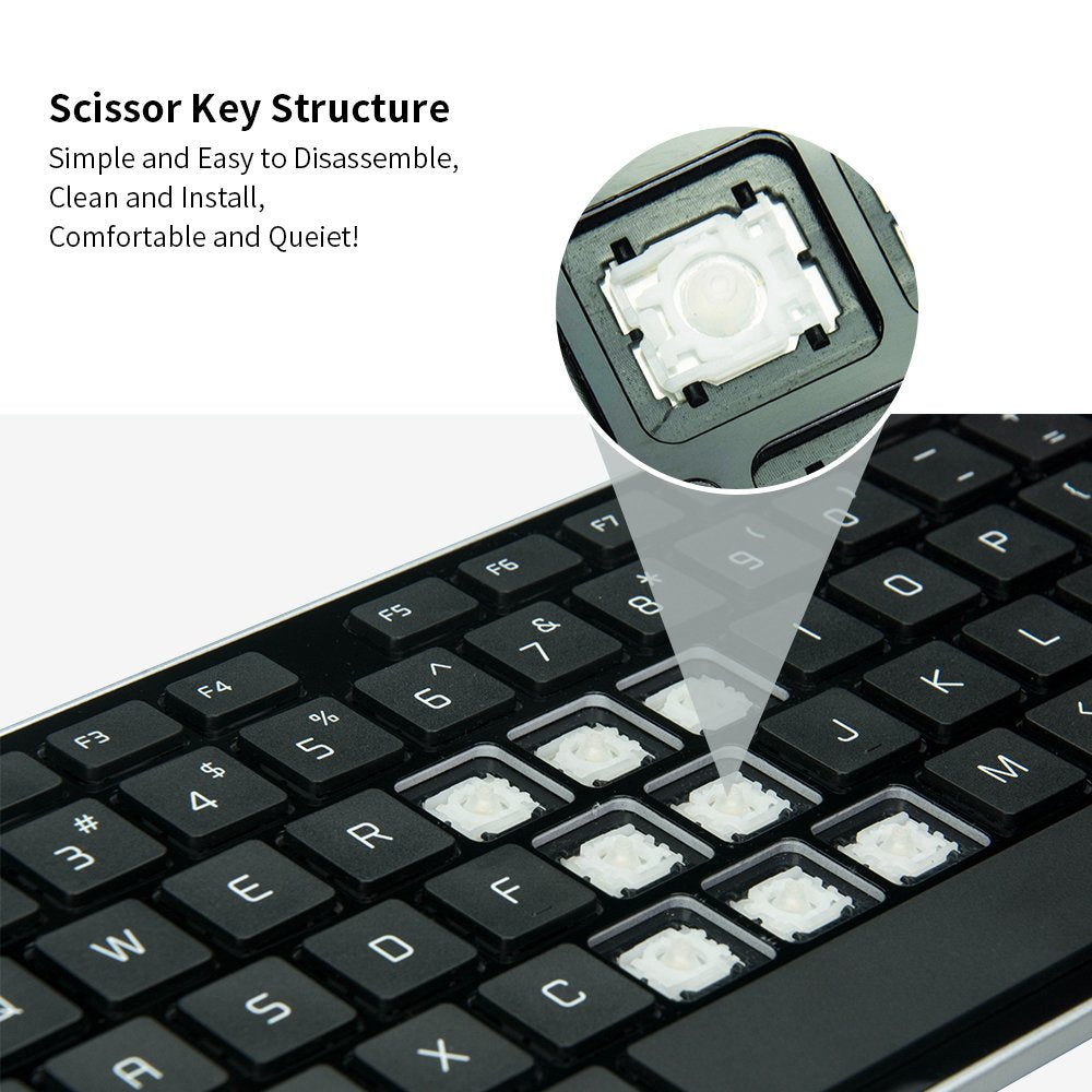 B.Friendit Wired Usb Keyboard, Comfortable Quiet Chocolate Keys, Durable Ultra Slim Wired Computer Keyboard, Qwerty Layout For P